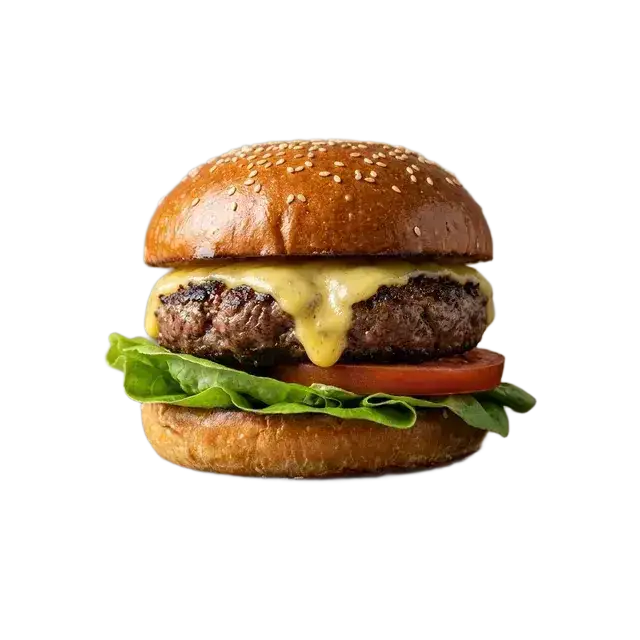 Delicious burger photo cutout with transparent background for restaurant menu background removed 1