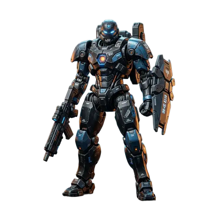 Action figure with tiny accessories cleanly isolated from messy background background removed 3